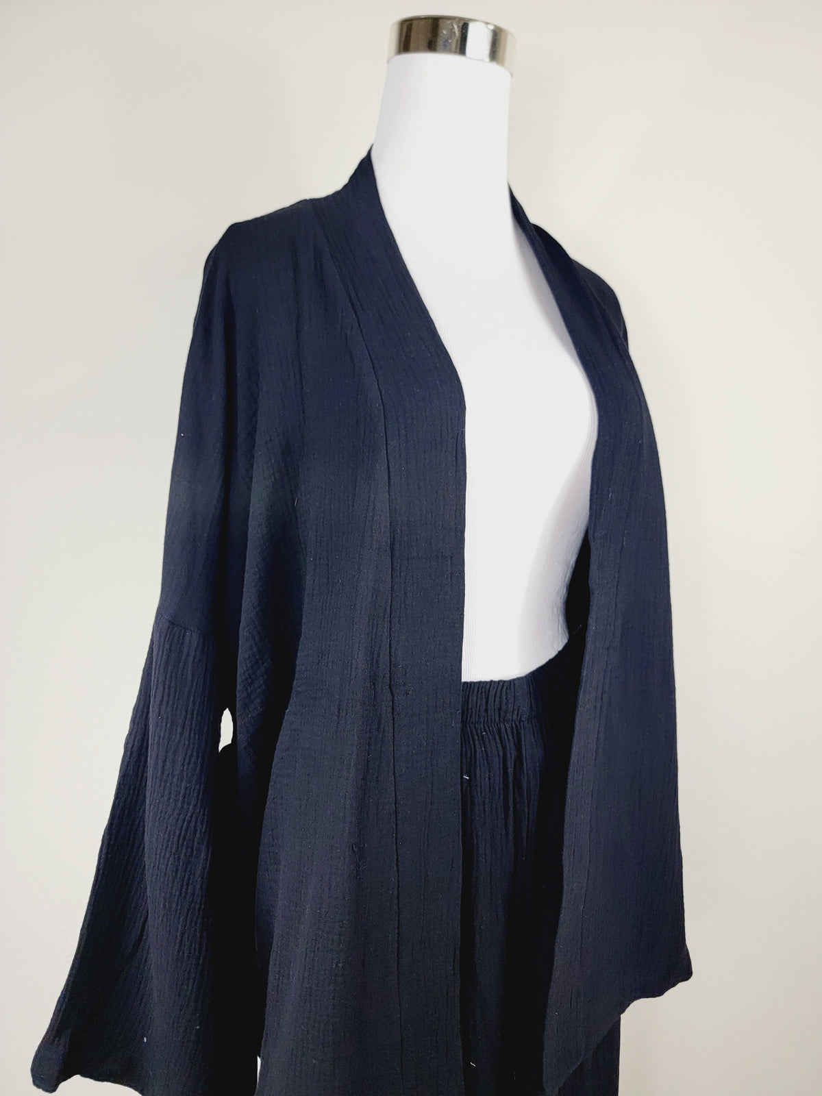 Ensemble en mousseline respirante pour femme, polyvalent et idéal au quotidien, noir