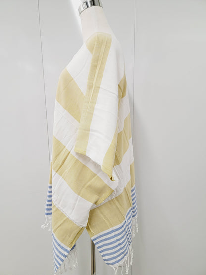 Beach cover up, Beach Dress open front - Mustard