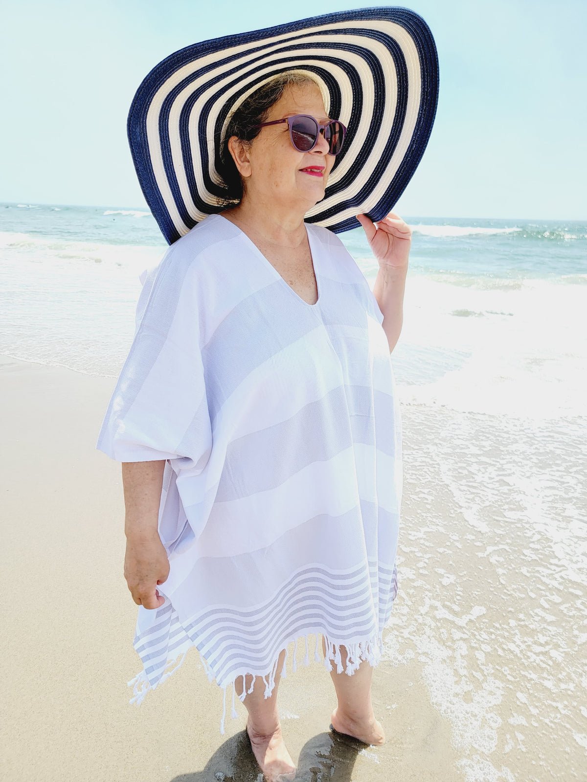 Beach cover up, Beach Dress - Gray