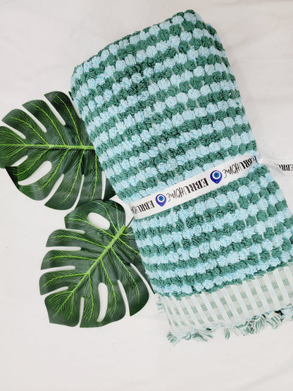 Serviettes de bain, serviettes à pompons, serviettes en coton éponge, drap de bain