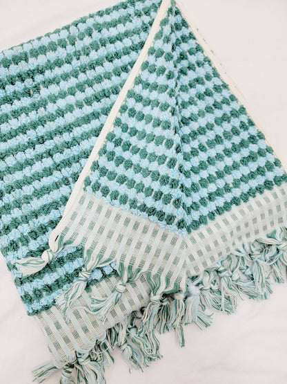 Serviettes de bain, serviettes à pompons, serviettes en coton éponge, drap de bain