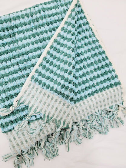 Serviettes de bain, serviettes à pompons, serviettes en coton éponge, drap de bain