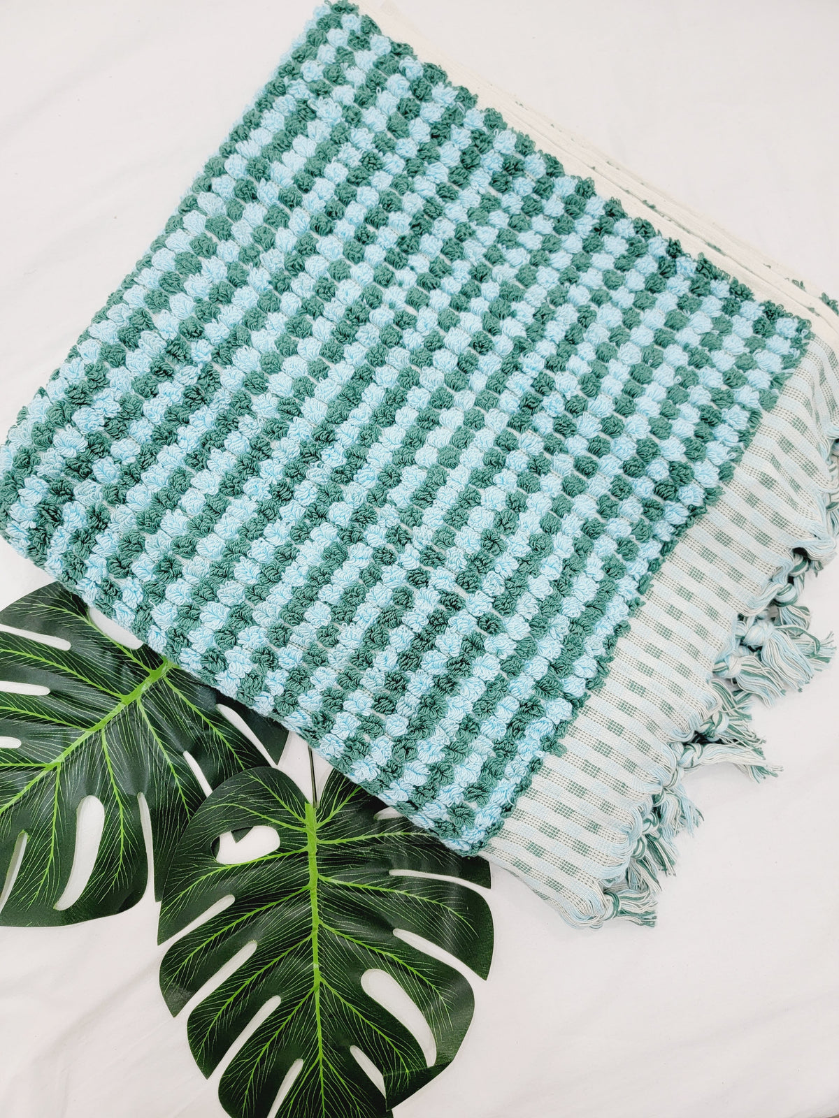 Serviettes de bain, serviettes à pompons, serviettes en coton éponge, drap de bain