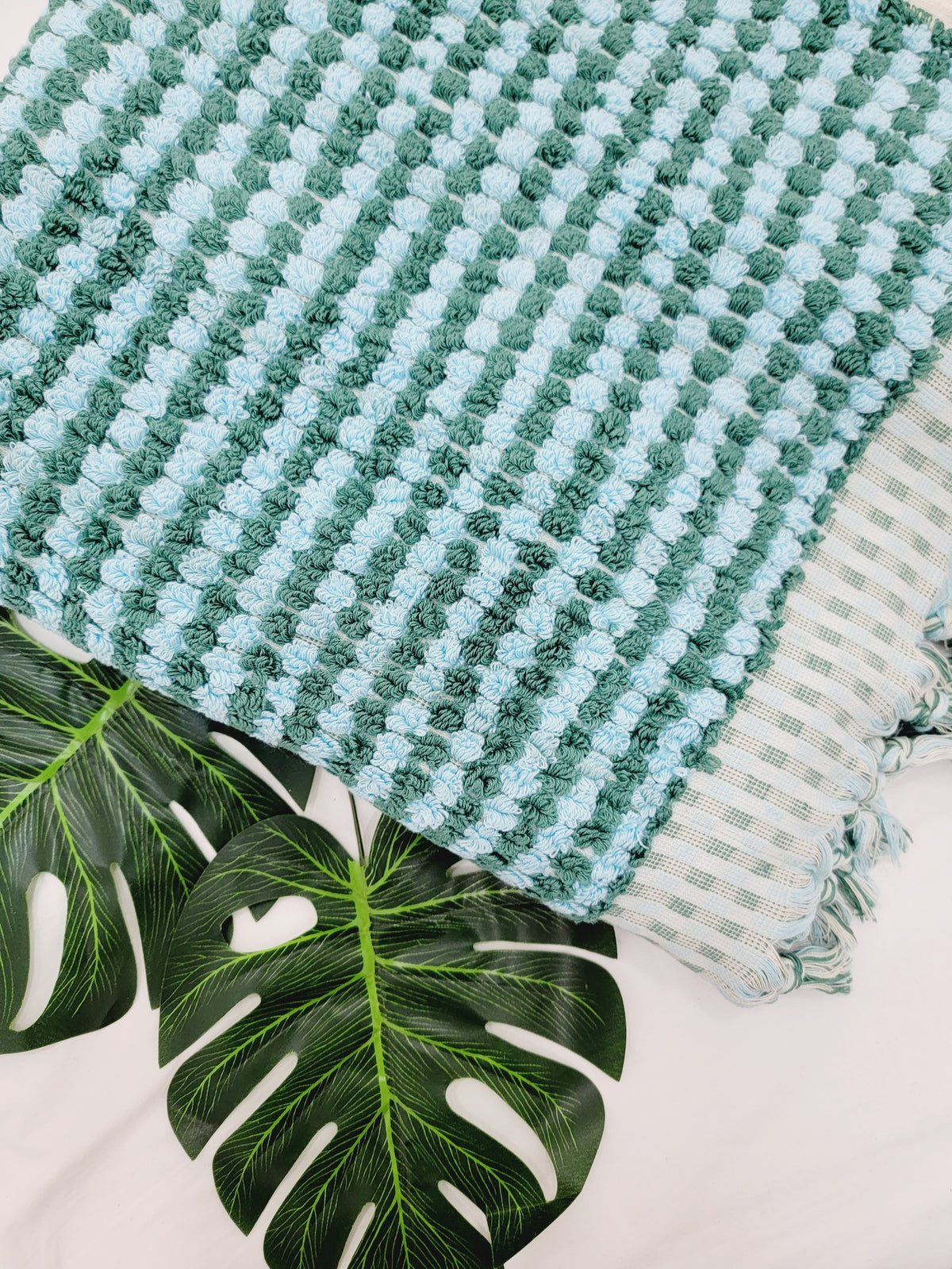 Serviettes de bain, serviettes à pompons, serviettes en coton éponge, drap de bain