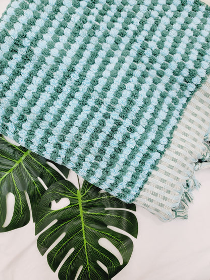 Serviettes de bain, serviettes à pompons, serviettes en coton éponge, drap de bain