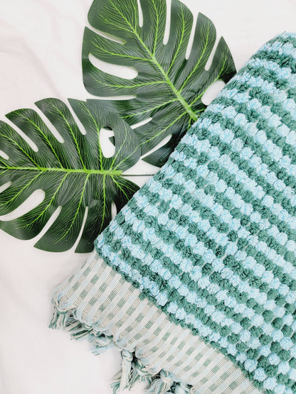 Serviettes de bain, serviettes à pompons, serviettes en coton éponge, drap de bain