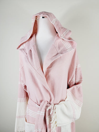 Unisex Robe, Beach or spa Robe with pockets - Pink