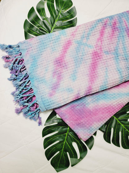 100% Cotton Throw 40 x 70 Hand Tie Dye Lightweight Home Decor
