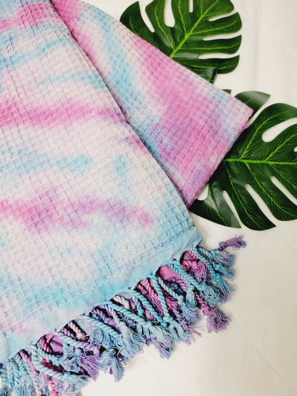 100% Cotton Throw 40 x 70 Hand Tie Dye Lightweight Home Decor