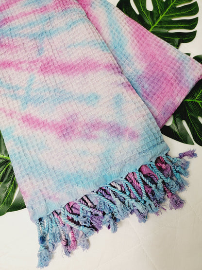 100% Cotton Throw 40 x 70 Hand Tie Dye Lightweight Home Decor