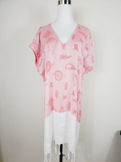 Dress, Beach cover up, Beach Dress - Red