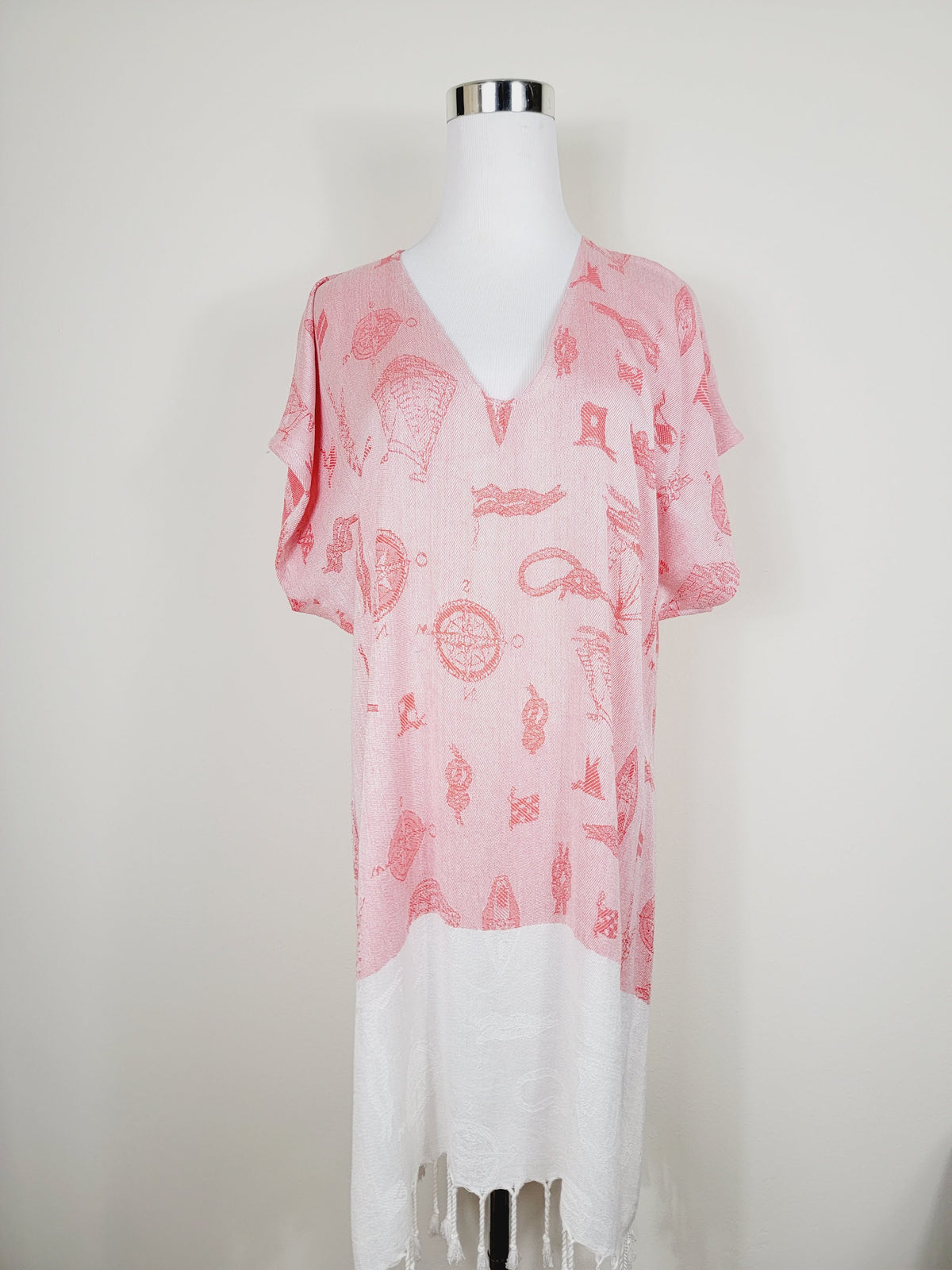 Dress, Beach cover up, Beach Dress - Red
