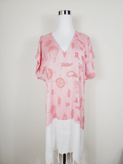 Dress, Beach cover up, Beach Dress - Red
