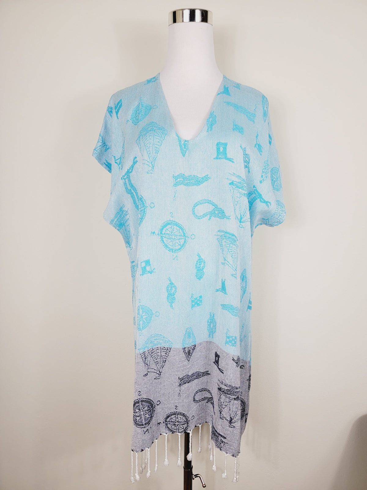 Dress, Beach cover up, Beach Dress - Blue