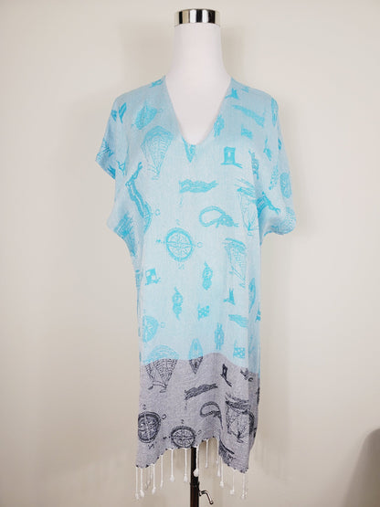Dress, Beach cover up, Beach Dress - Blue