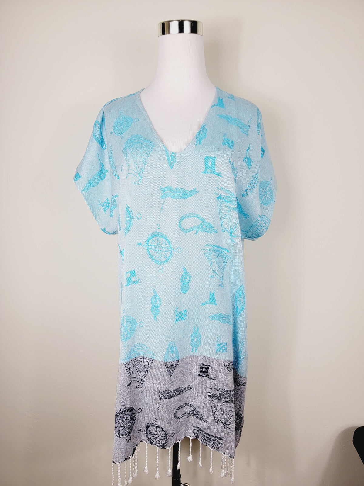Dress, Beach cover up, Beach Dress - Blue