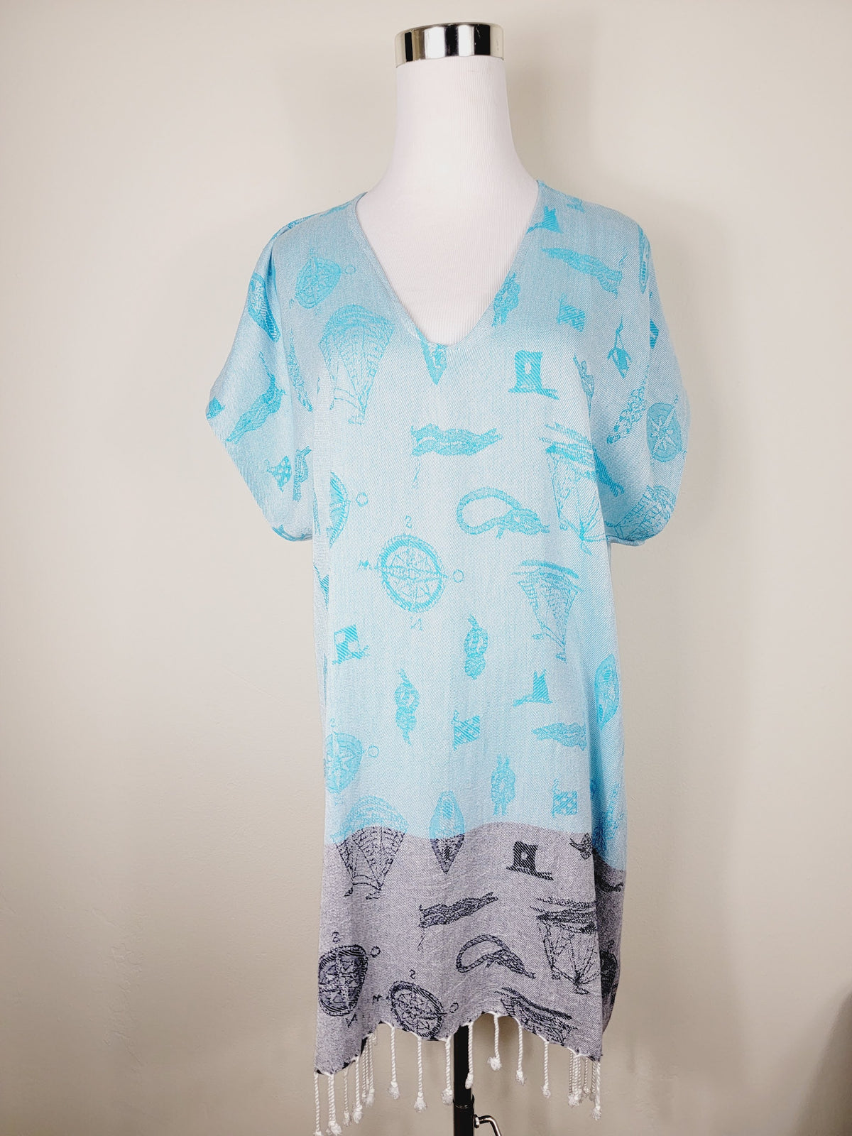 Dress, Beach cover up, Beach Dress - Blue