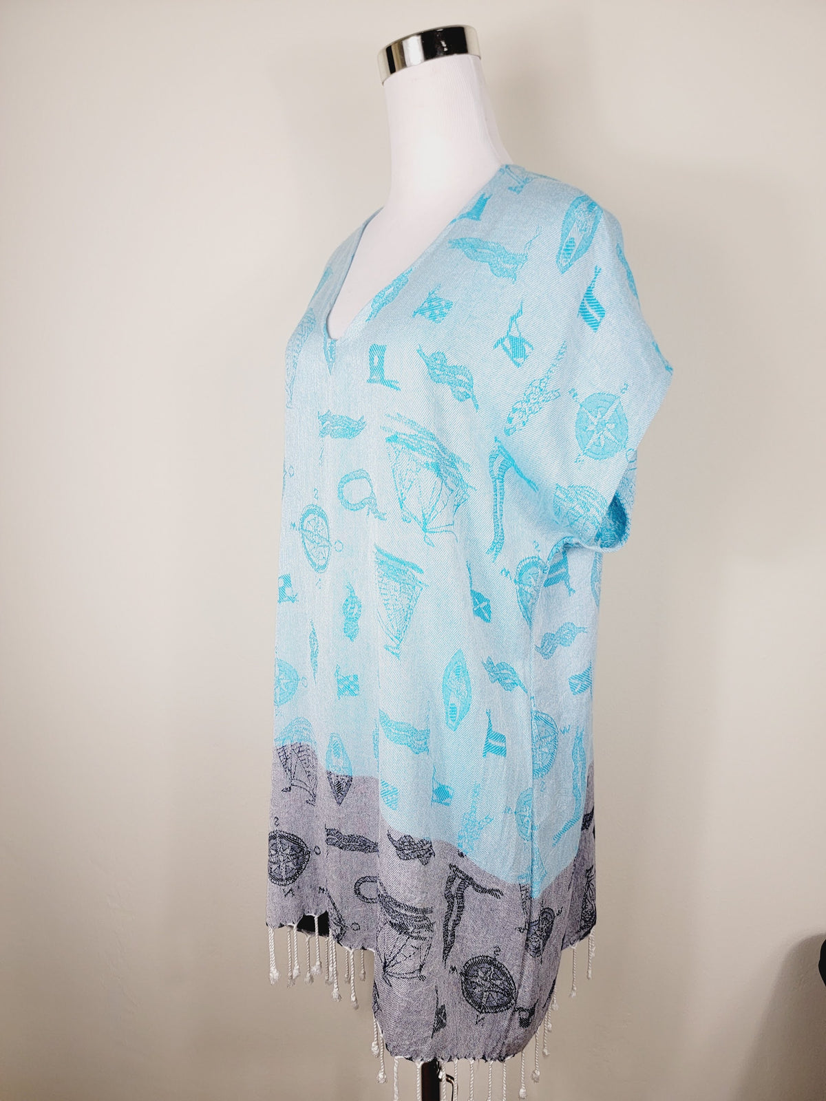 Dress, Beach cover up, Beach Dress - Blue
