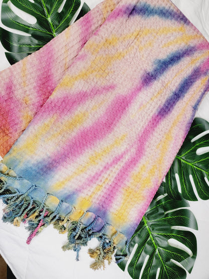 100% Cotton Throw 40 x 70 Hand Tie Dye Lightweight Home Decor