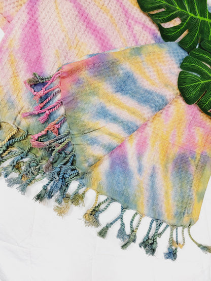 100% Cotton Throw 40 x 70 Hand Tie Dye Lightweight Home Decor