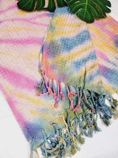 100% Cotton Throw 40 x 70 Hand Tie Dye Lightweight Home Decor