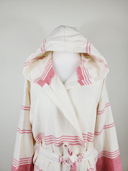 Unisex Robe, Beach or spa Robe with pockets - Red