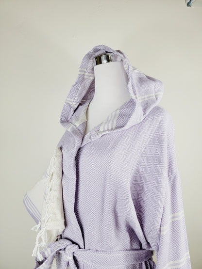 Unisex Robe, Beach or spa Robe with pockets - Lilac