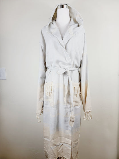 Unisex Robe, Beach or spa Robe with pockets - Light Gray