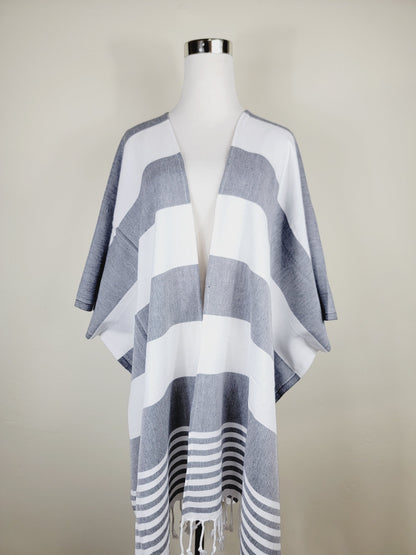 Couvre-maillot de plage, Robe de plage ouverte sur le devant - Noir