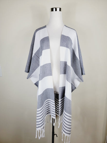 Couvre-maillot de plage, Robe de plage ouverte sur le devant - Noir