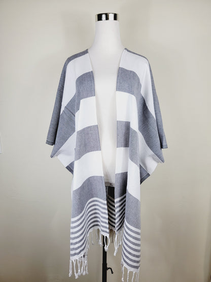Couvre-maillot de plage, Robe de plage ouverte sur le devant - Noir