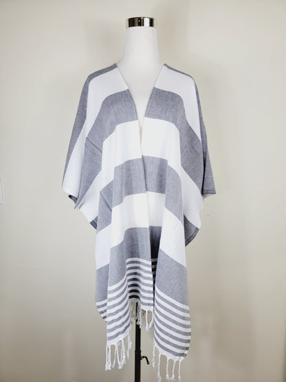 Couvre-maillot de plage, Robe de plage ouverte sur le devant - Noir