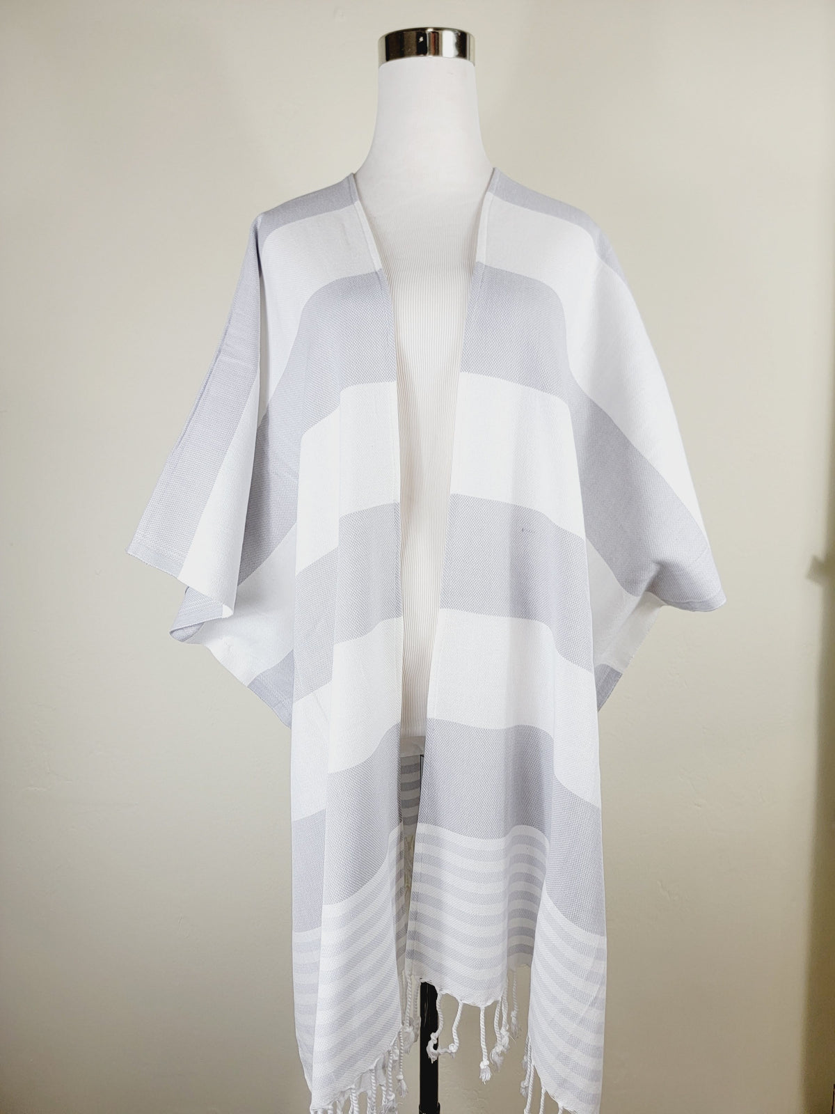 Beach cover up, Beach Dress open front - Gray