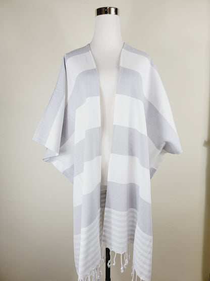 Beach cover up, Beach Dress open front - Gray