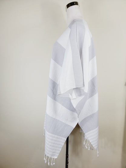 Beach cover up, Beach Dress open front - Gray