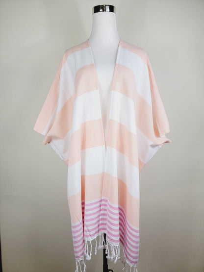 Couvre-maillot de plage, robe de plage ouverte sur le devant - Orange
