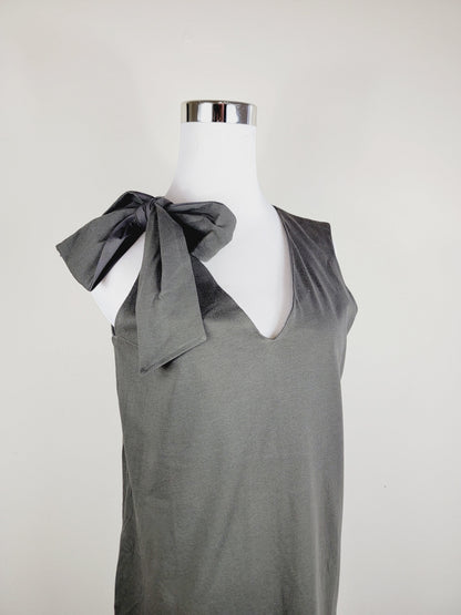 Vestido jersey escote pico lazo hombro con bolsillos Calidad Premium