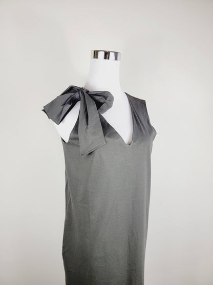 Vestido jersey escote pico lazo hombro con bolsillos Calidad Premium