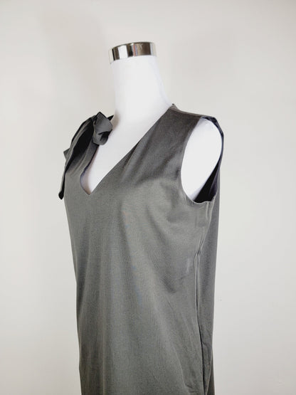 Vestido jersey escote pico lazo hombro con bolsillos Calidad Premium