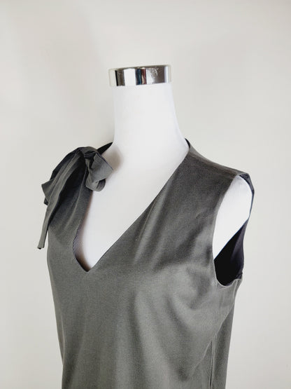 Vestido jersey escote pico lazo hombro con bolsillos Calidad Premium