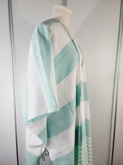 Paréo de plage, robe de plage ouverte sur le devant – menthe