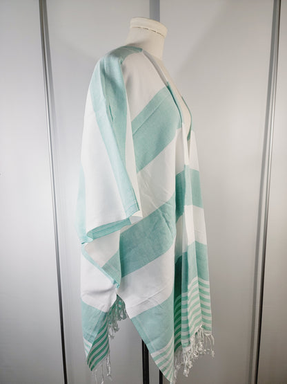 Paréo de plage, robe de plage ouverte sur le devant – menthe