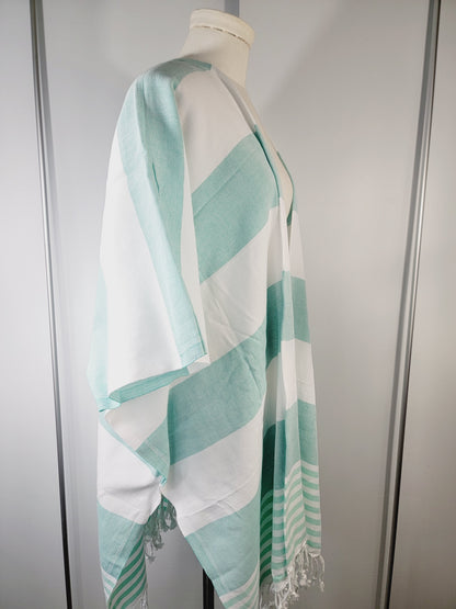 Paréo de plage, robe de plage ouverte sur le devant – menthe