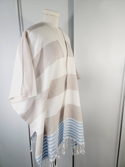 Beach cover up, Beach Dress open front - Beige