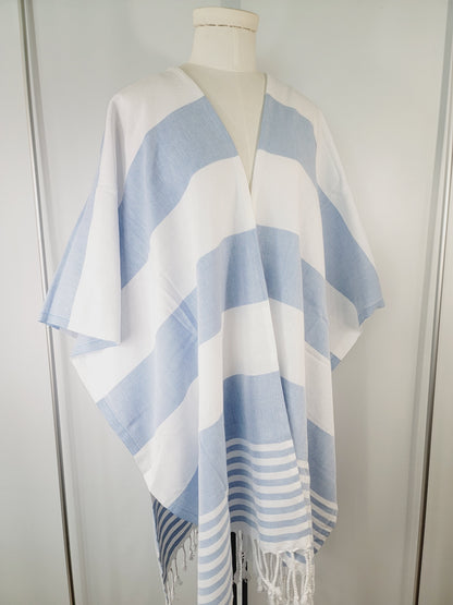 Beach cover up, Beach Dress open front - Blue