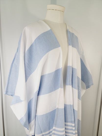 Beach cover up, Beach Dress open front - Blue