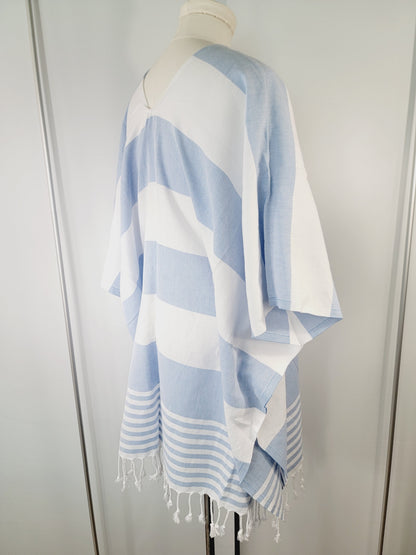Beach cover up, Beach Dress open front - Blue