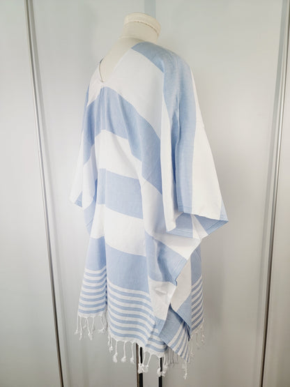 Beach cover up, Beach Dress open front - Blue