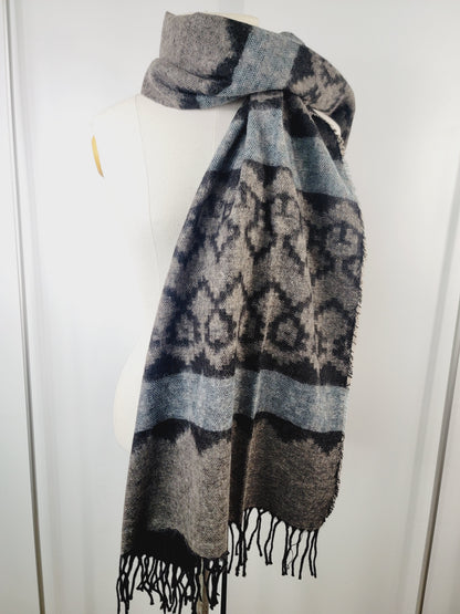 Écharpe, châle, couvre-chef unisexe extra-doux - marron/noir