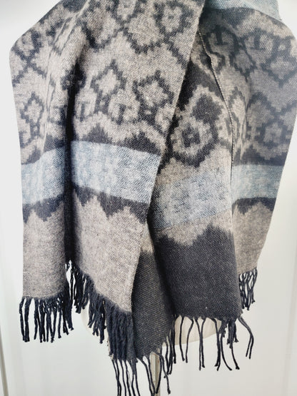 Écharpe, châle, couvre-chef unisexe extra-doux - marron/noir